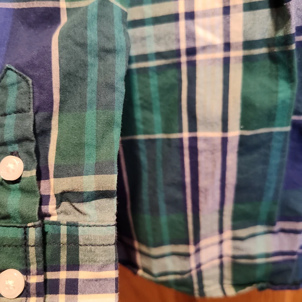 Gymboree Plaid Green and Blue Button Down Shirt